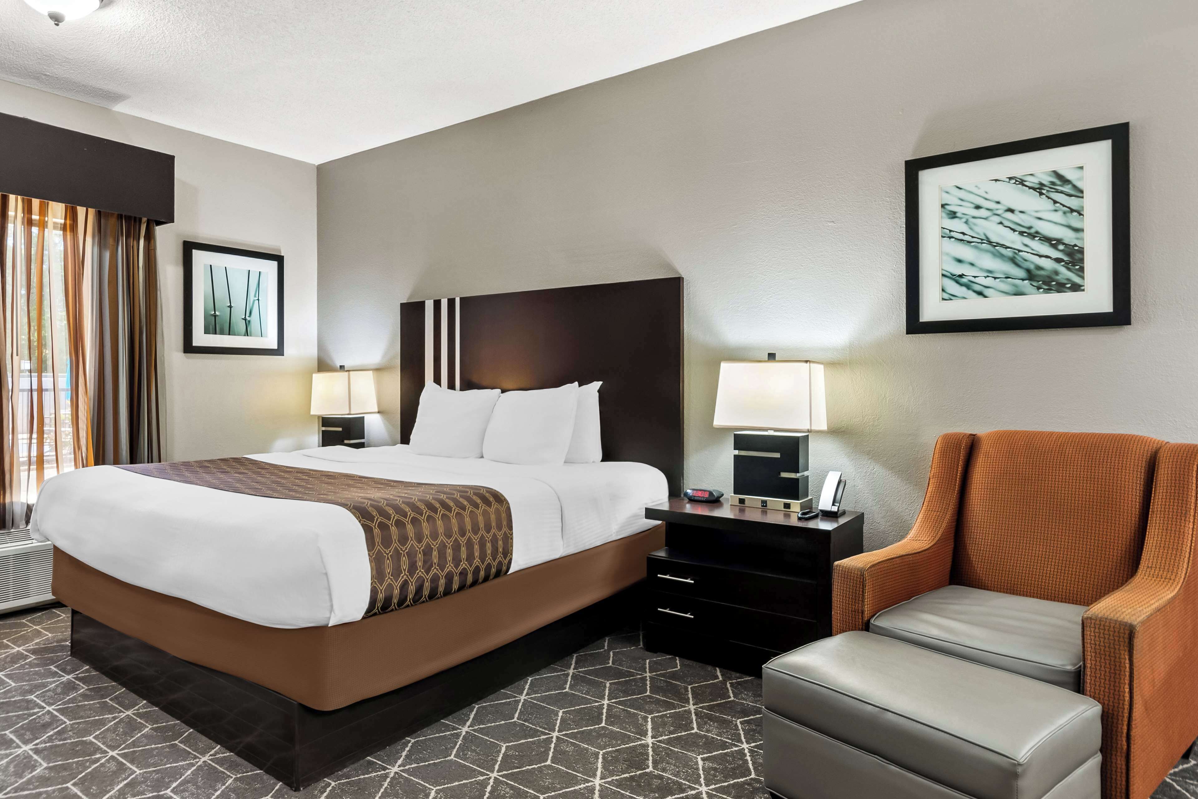 standard room, 1 king bed, non smoking, jetted tub | premium bedding, in-room safe, desk, laptop workspace