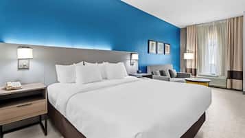 Desk, blackout curtains, iron/ironing board, free WiFi