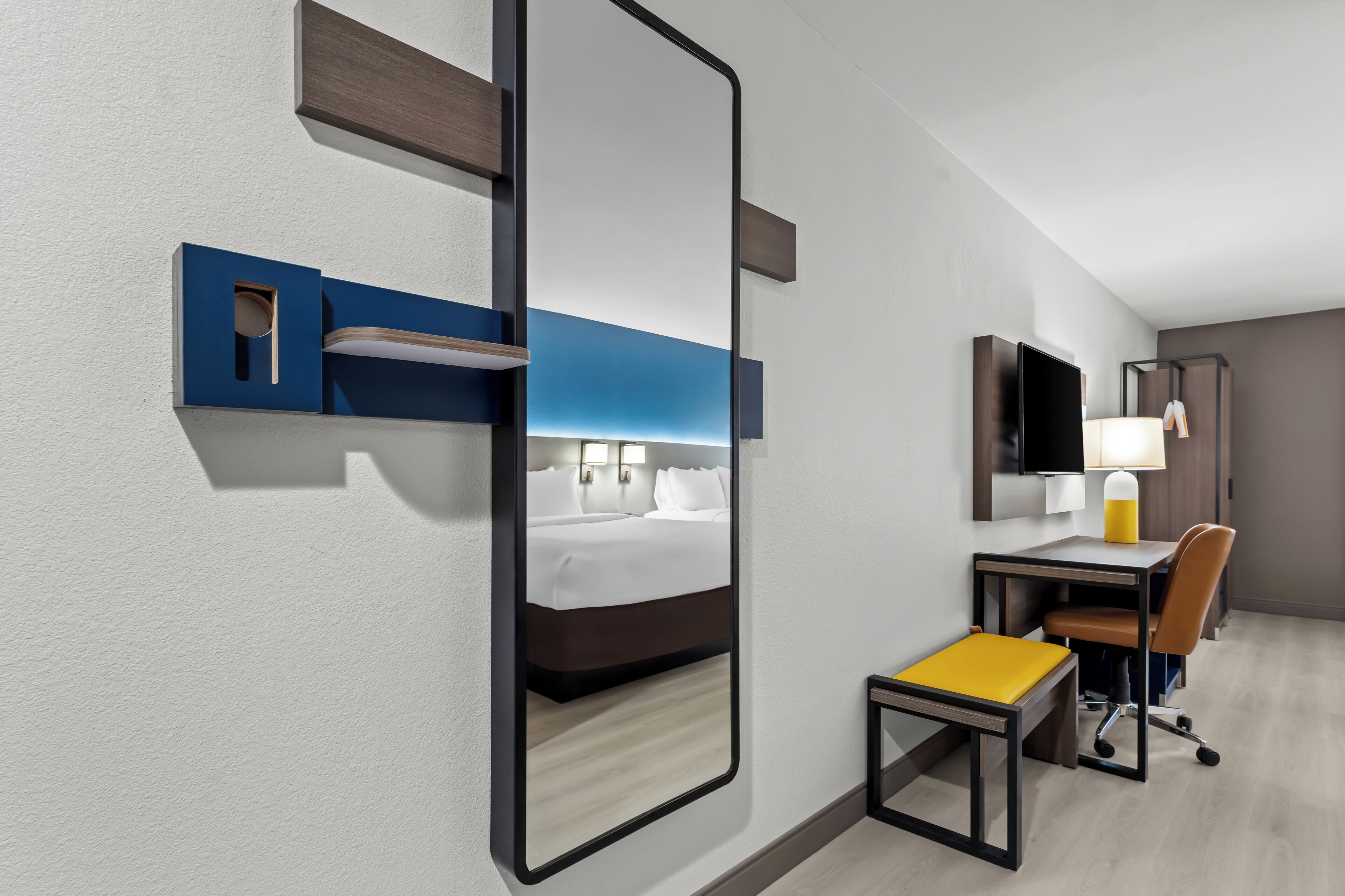 desk, blackout curtains, iron/ironing board, free wifi