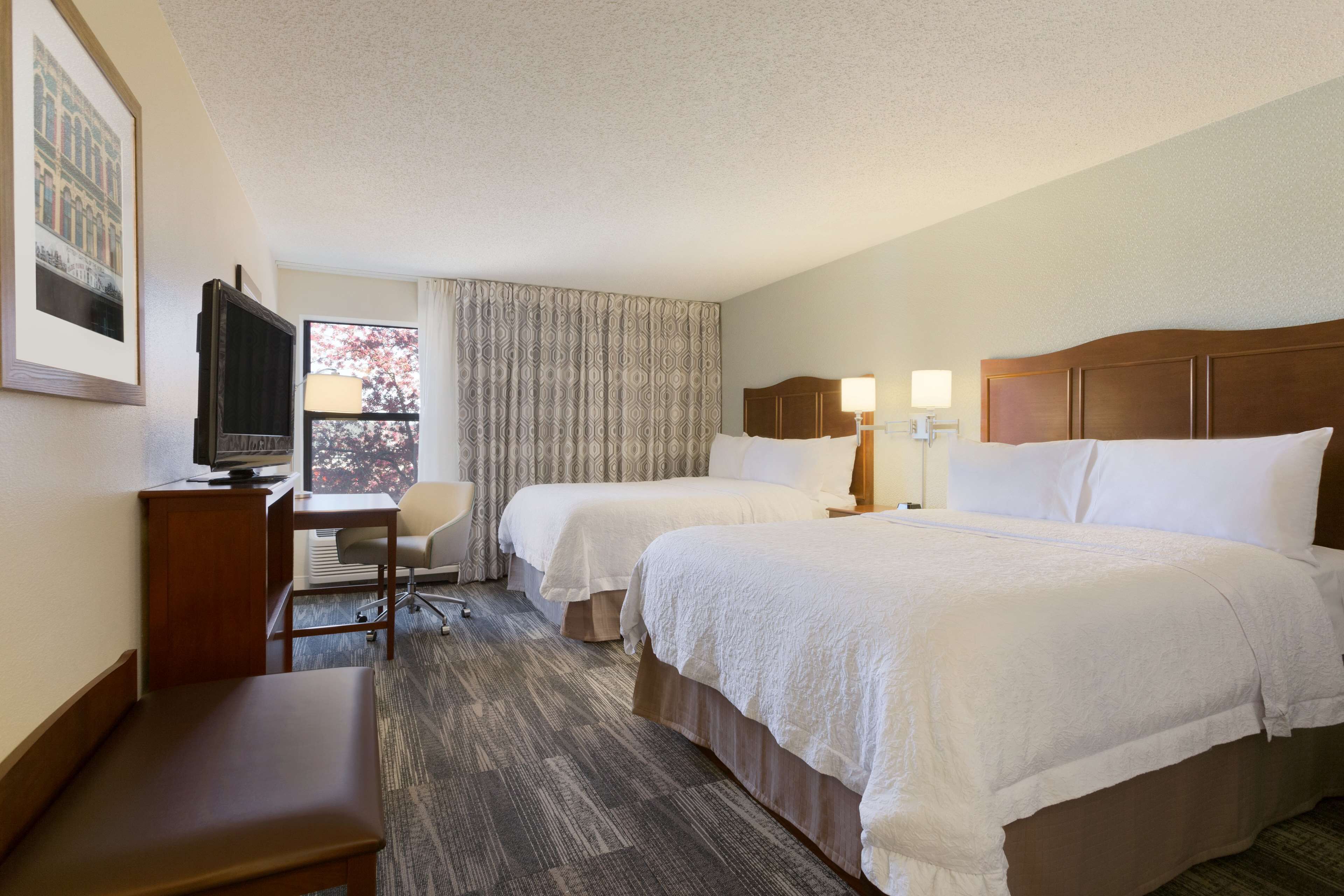 two double beds non smoking | in-room safe, desk, iron/ironing board, free rollaway beds