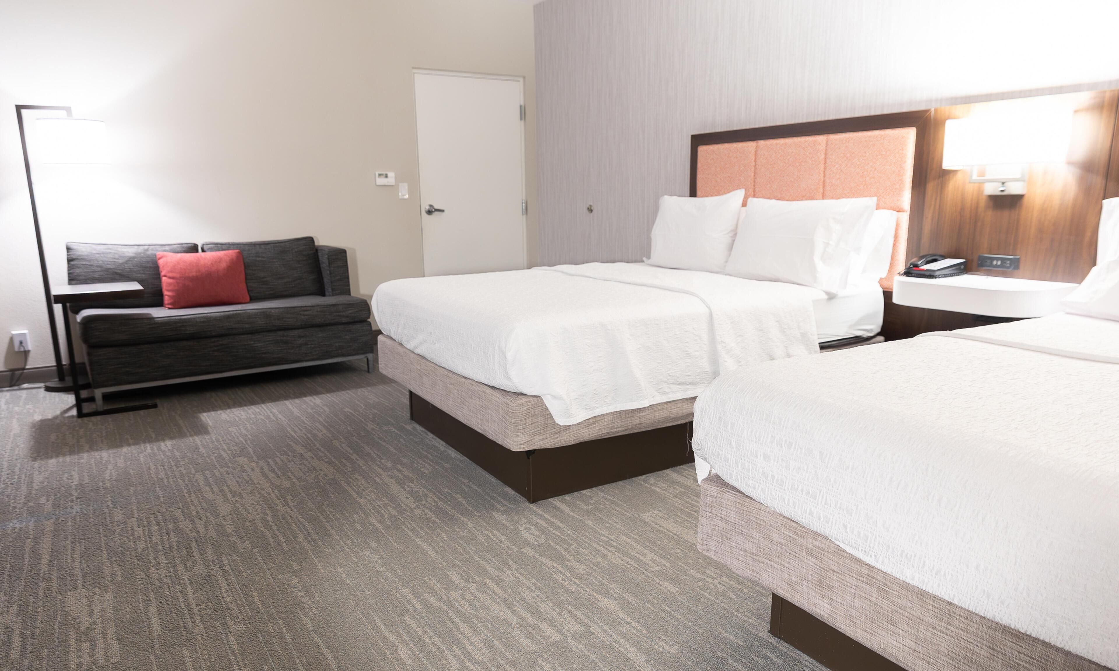 Suite, 2 Queen Beds, Non Smoking | Living area | Flat-screen TV, pay movies