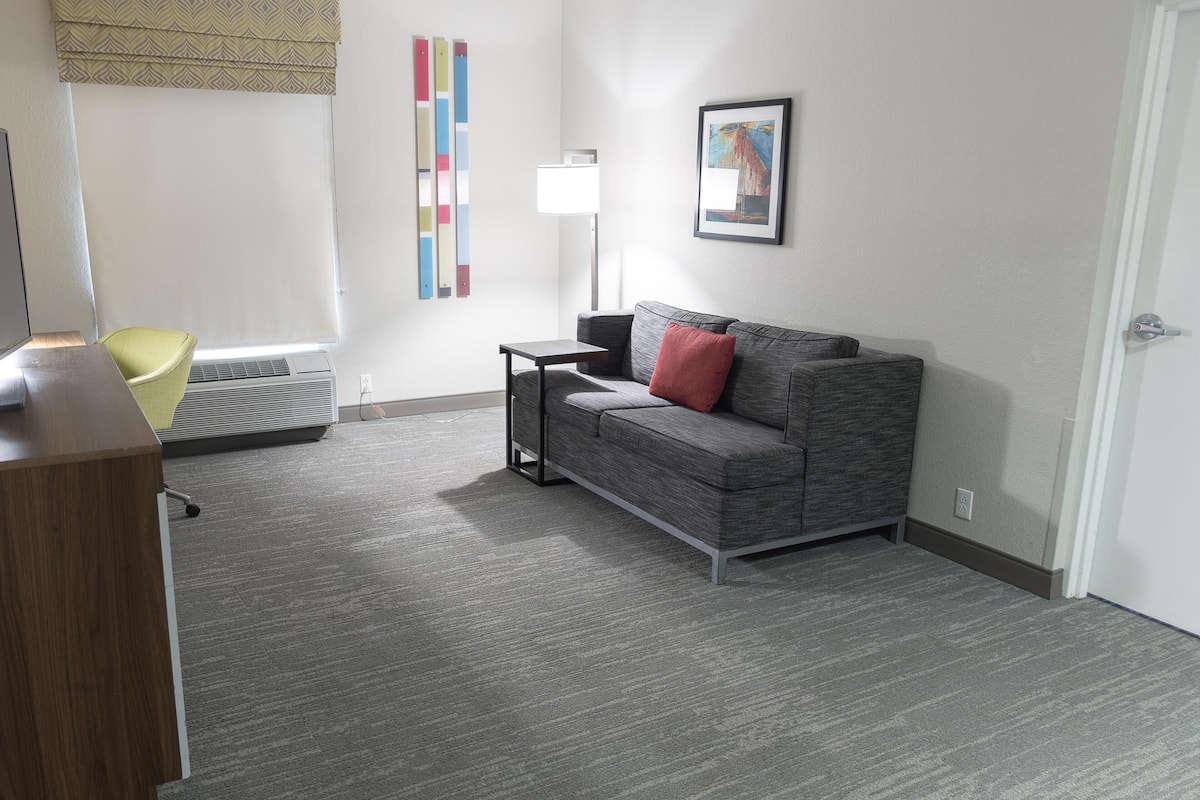 Suite, 1 King Bed, Non Smoking | Living area | Flat-screen TV, pay movies