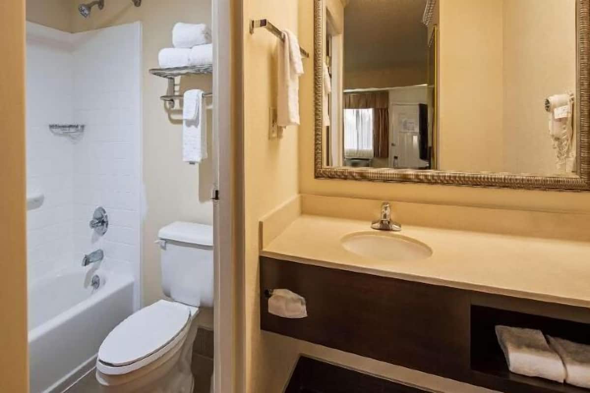 淋浴/盆浴组合、免费洗浴用品、吹风机、毛巾