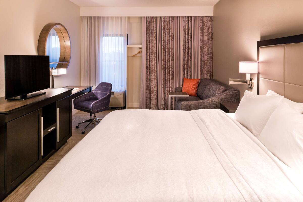 Desk, blackout drapes, iron/ironing board, free WiFi