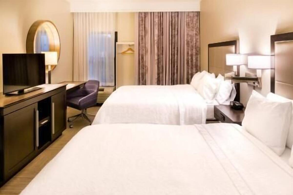 Desk, blackout drapes, iron/ironing board, free WiFi