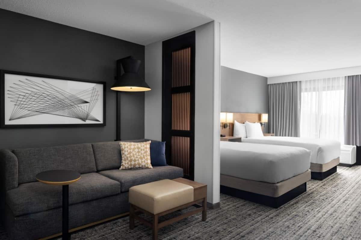 Room (Two Double Beds with Sofa Bed) | Premium bedding, down comforters, pillowtop beds, desk