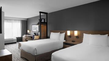 Premium bedding, down duvets, pillow-top beds, desk