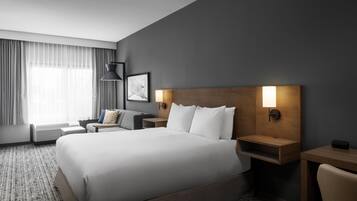 Room, 1 King Bed with Sofa bed, Accessible, Bathtub | Premium bedding, down comforters, pillowtop beds, desk