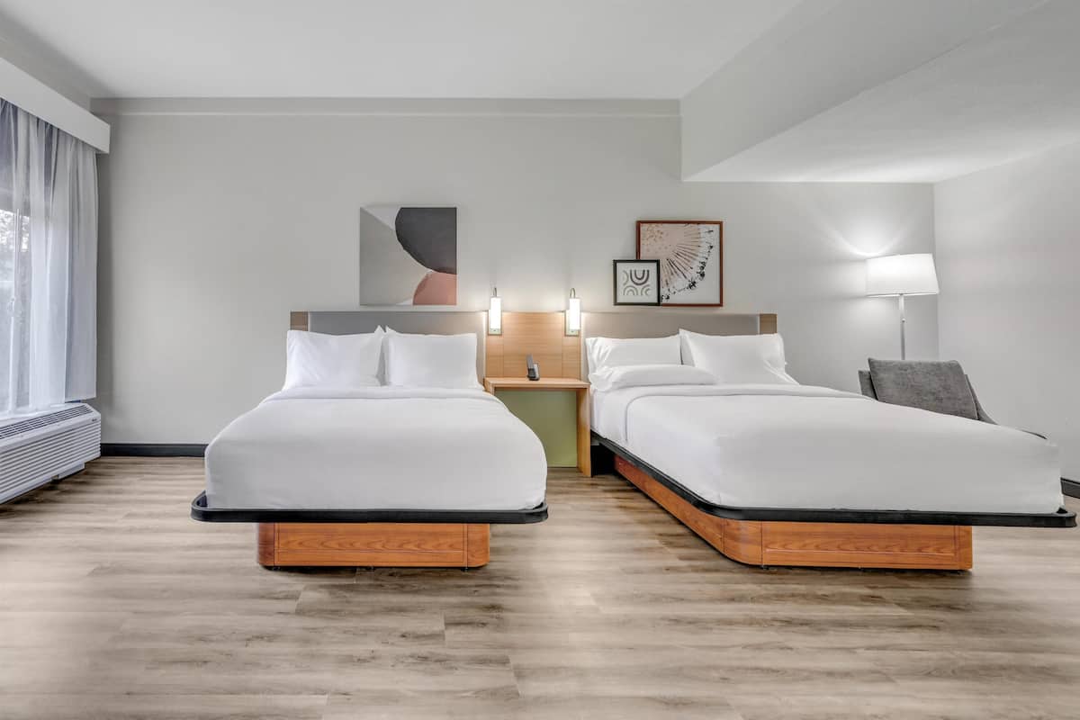 Room, 2 Queen Beds, Mobility Accessible, Bathtub | Desk, laptop workspace, iron/ironing board, WiFi (free)