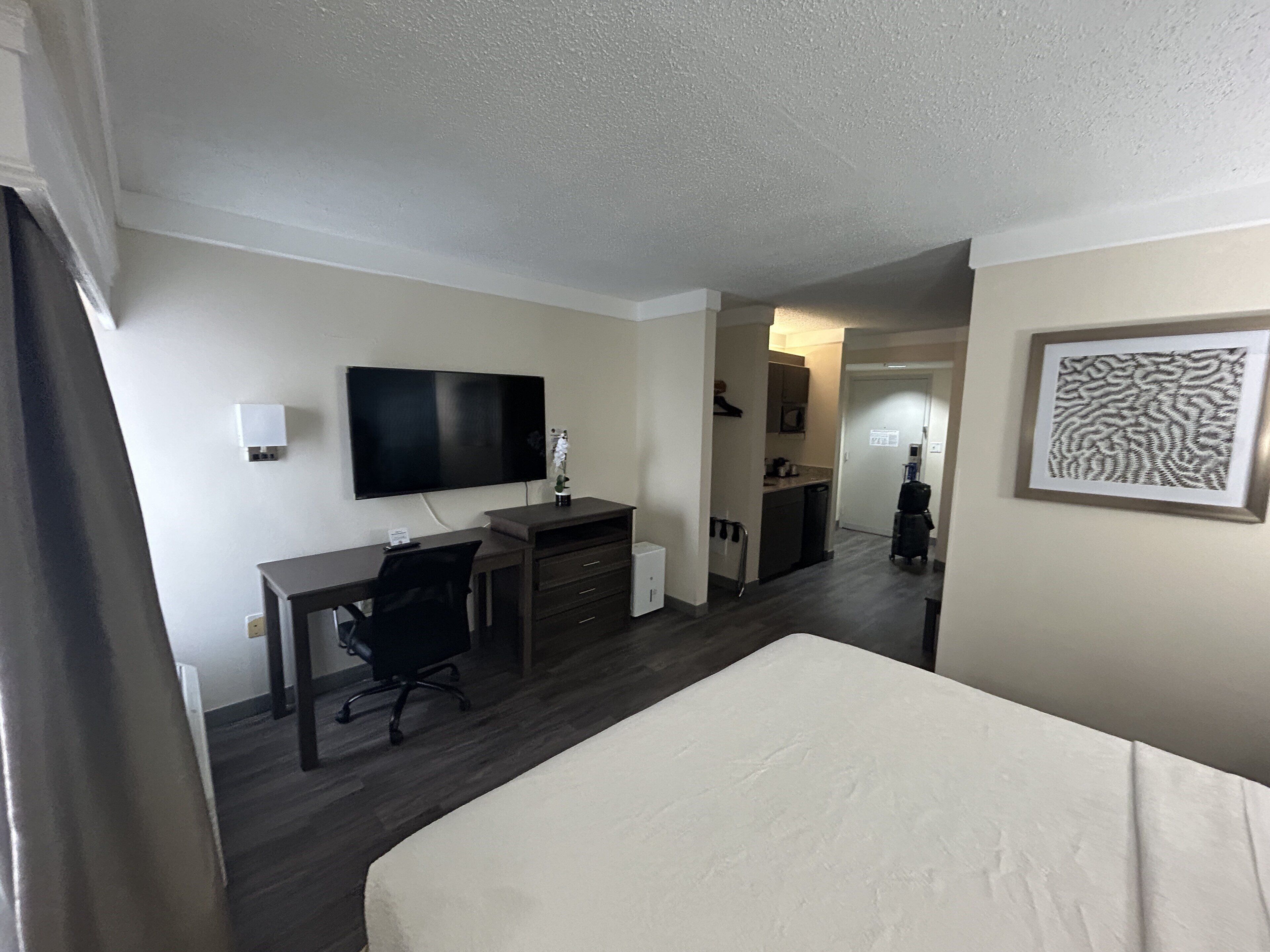 suite, 1 king bed, jetted tub (smoke free) | desk, laptop workspace, iron/ironing board, free wifi