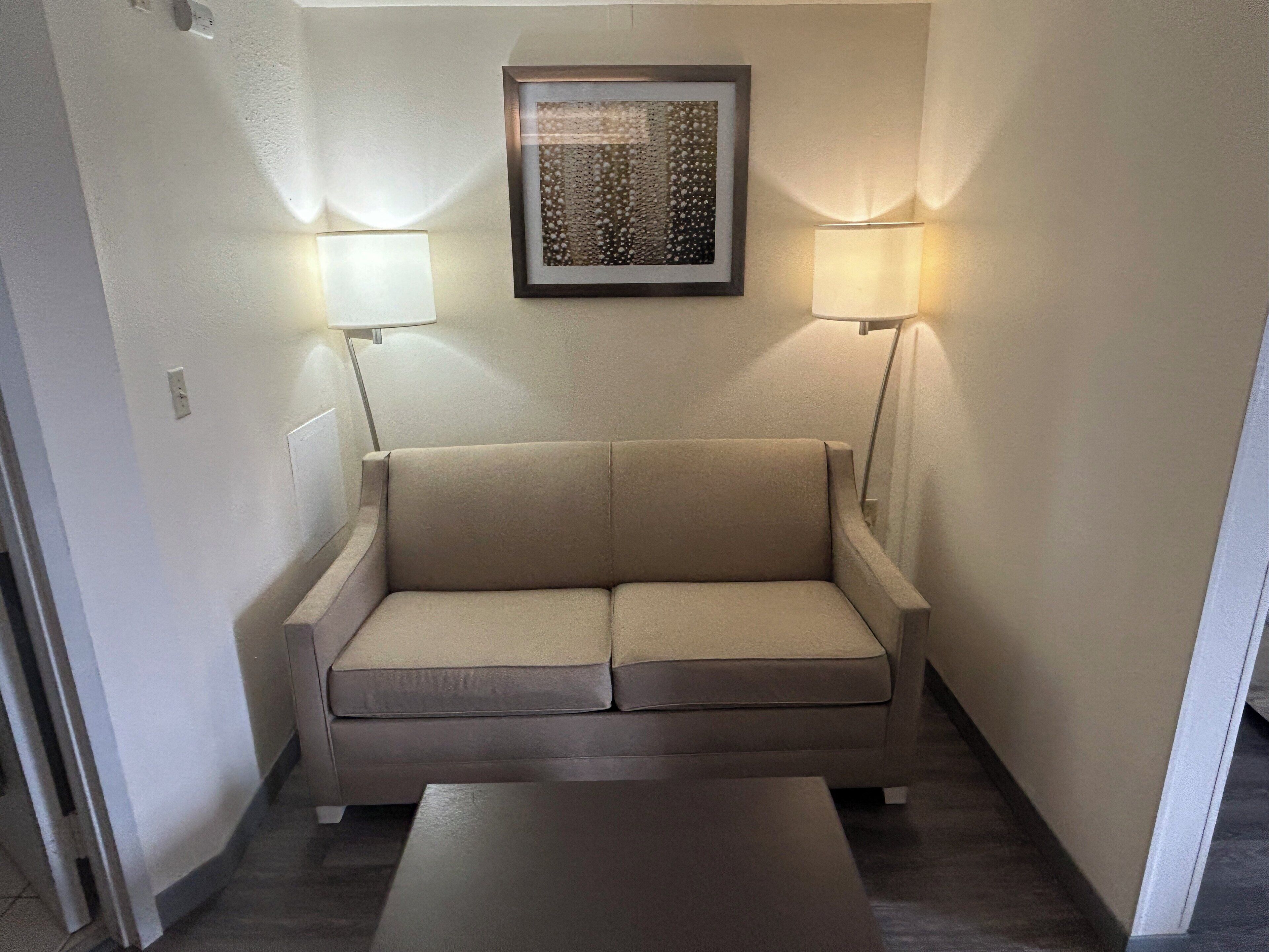 desk, laptop workspace, iron/ironing board, free wifi