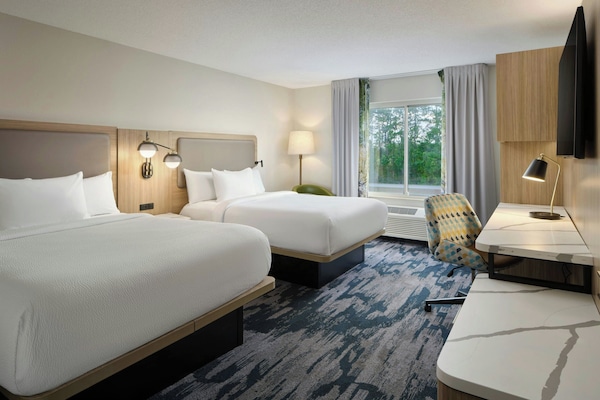 Room, 2 Queen Beds | Desk, blackout drapes, iron/ironing board, free WiFi