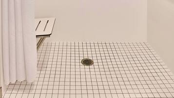 Combined shower/tub, hair dryer