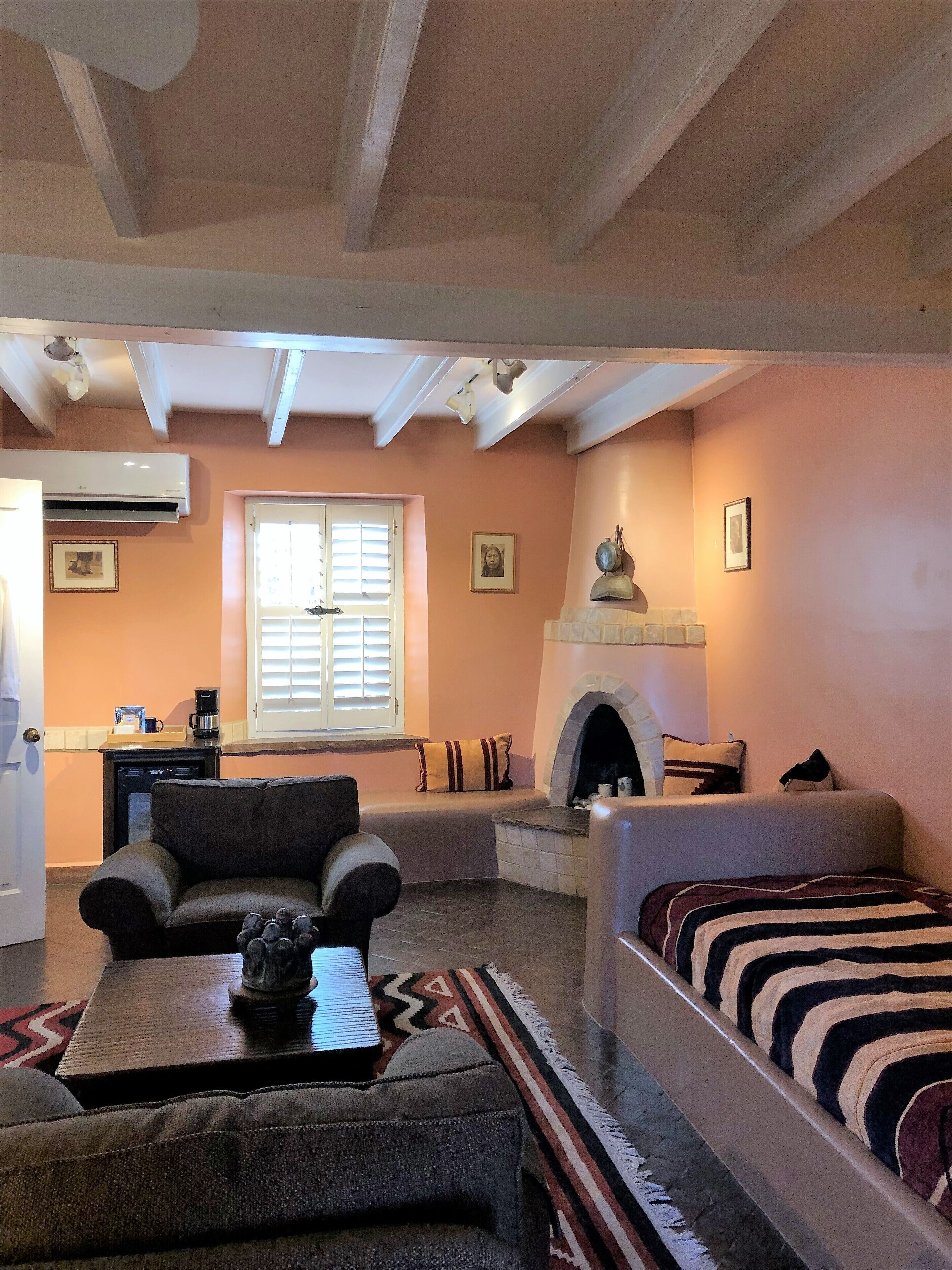 43-inch smart tv with cable channels, tv, fireplace