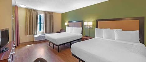 Room, 2 Queen Beds, Non Smoking, Kitchen | Desk, iron/ironing board, free WiFi, bed sheets