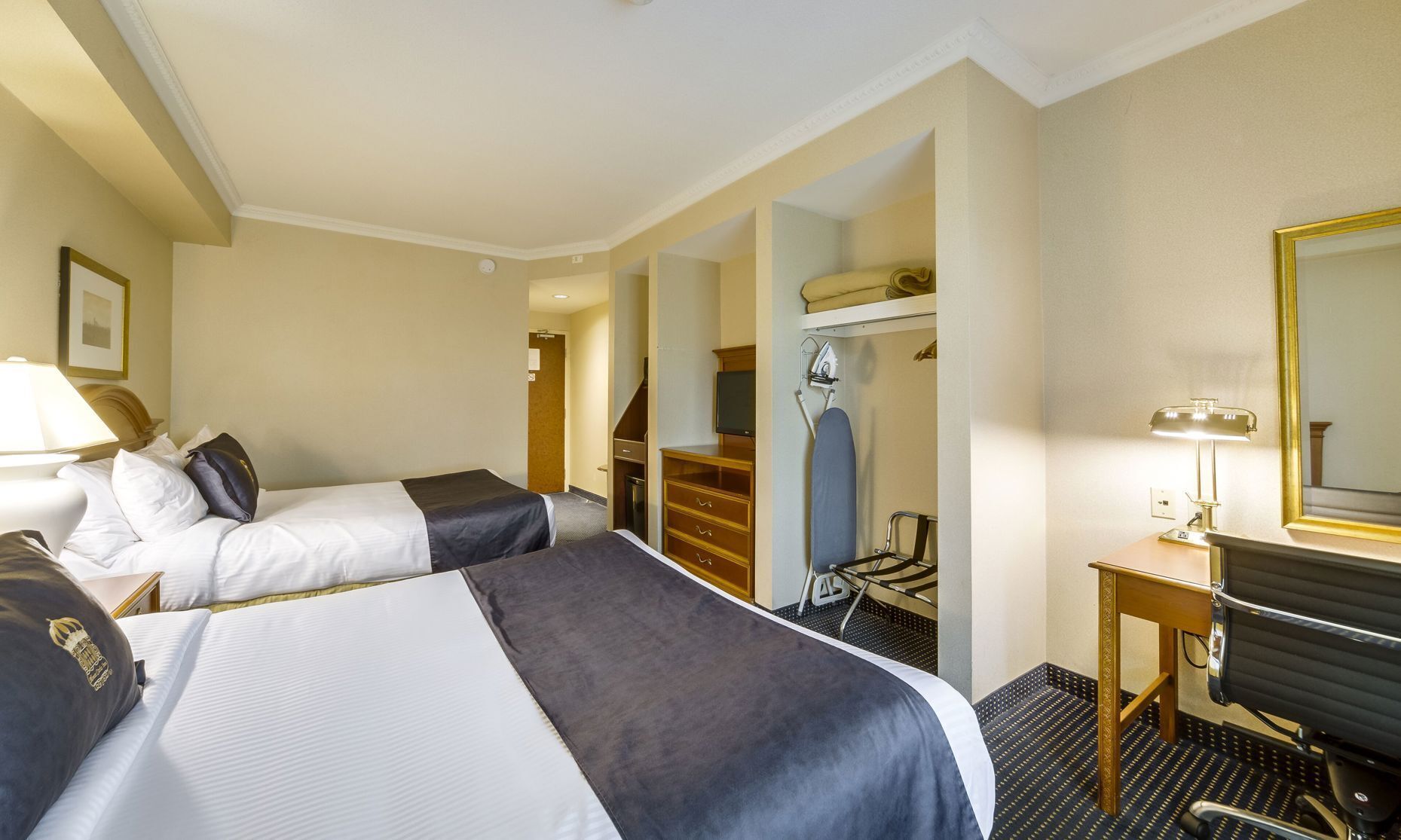 Down comforters, desk, iron/ironing board, free WiFi