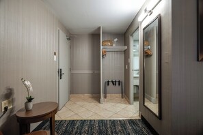 1 bedroom, down comforters, desk, iron/ironing board