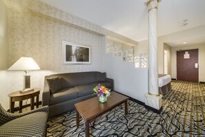 Queen Suite with Sofa Bed | 1 bedroom, in-room safe, desk, laptop workspace