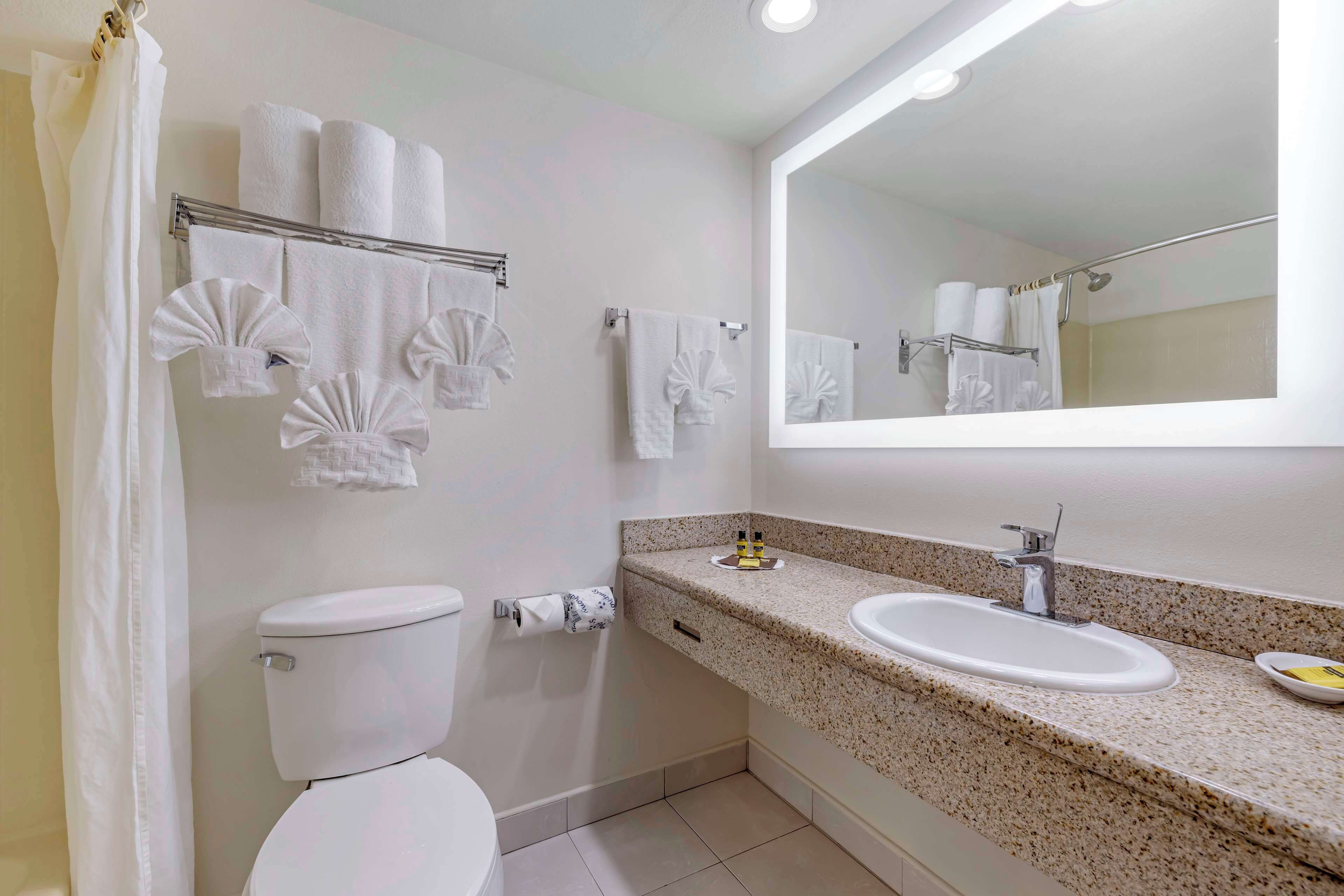 free toiletries, hair dryer, towels