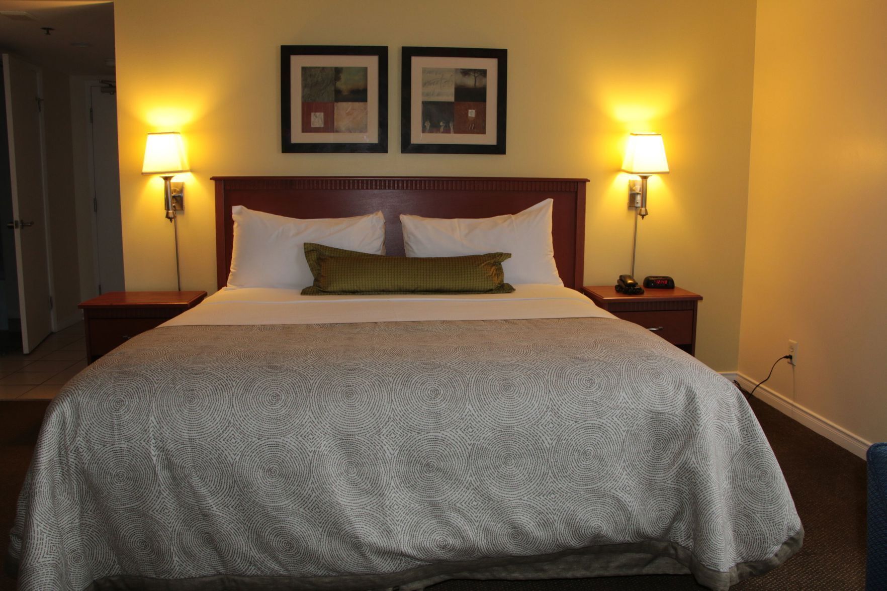 Desk, laptop workspace, blackout curtains, soundproofing