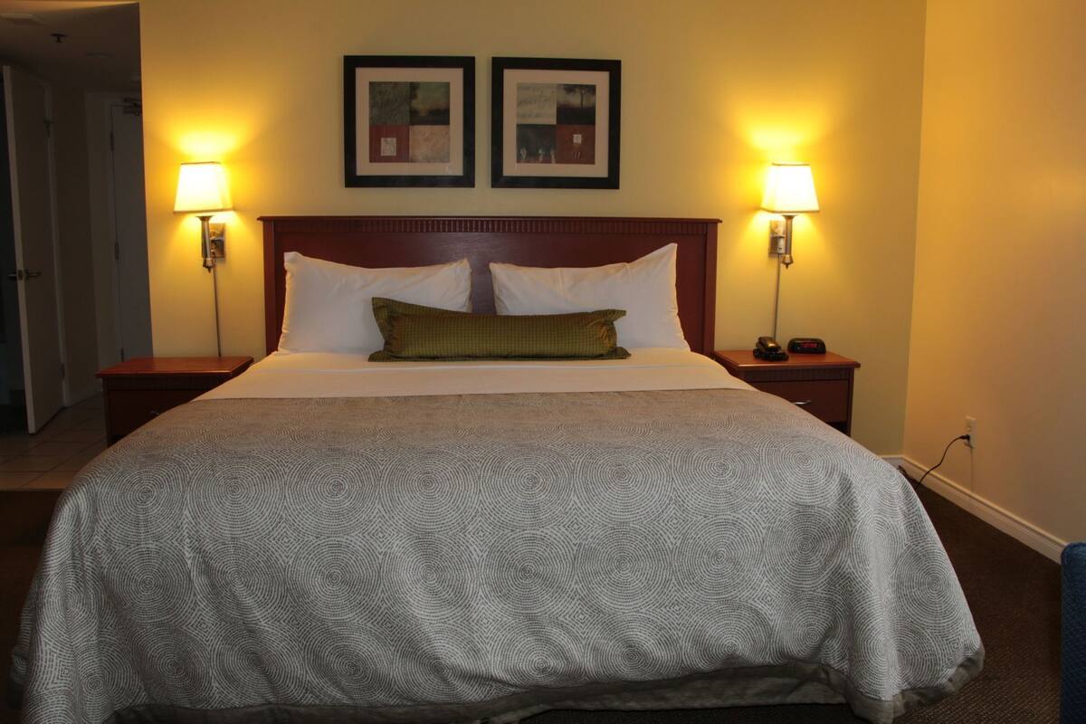 Desk, laptop workspace, blackout curtains, soundproofing