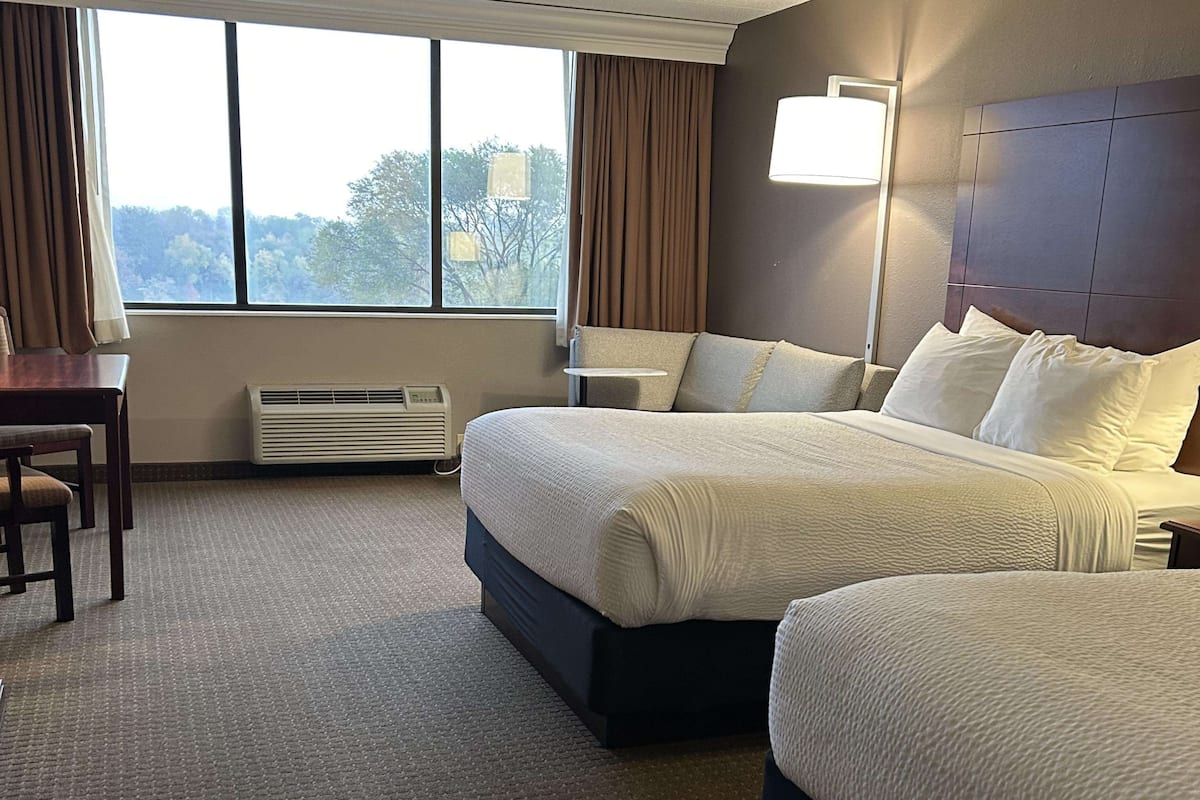 standard room, 2 queen beds, refrigerator & microwave, river view | view from room