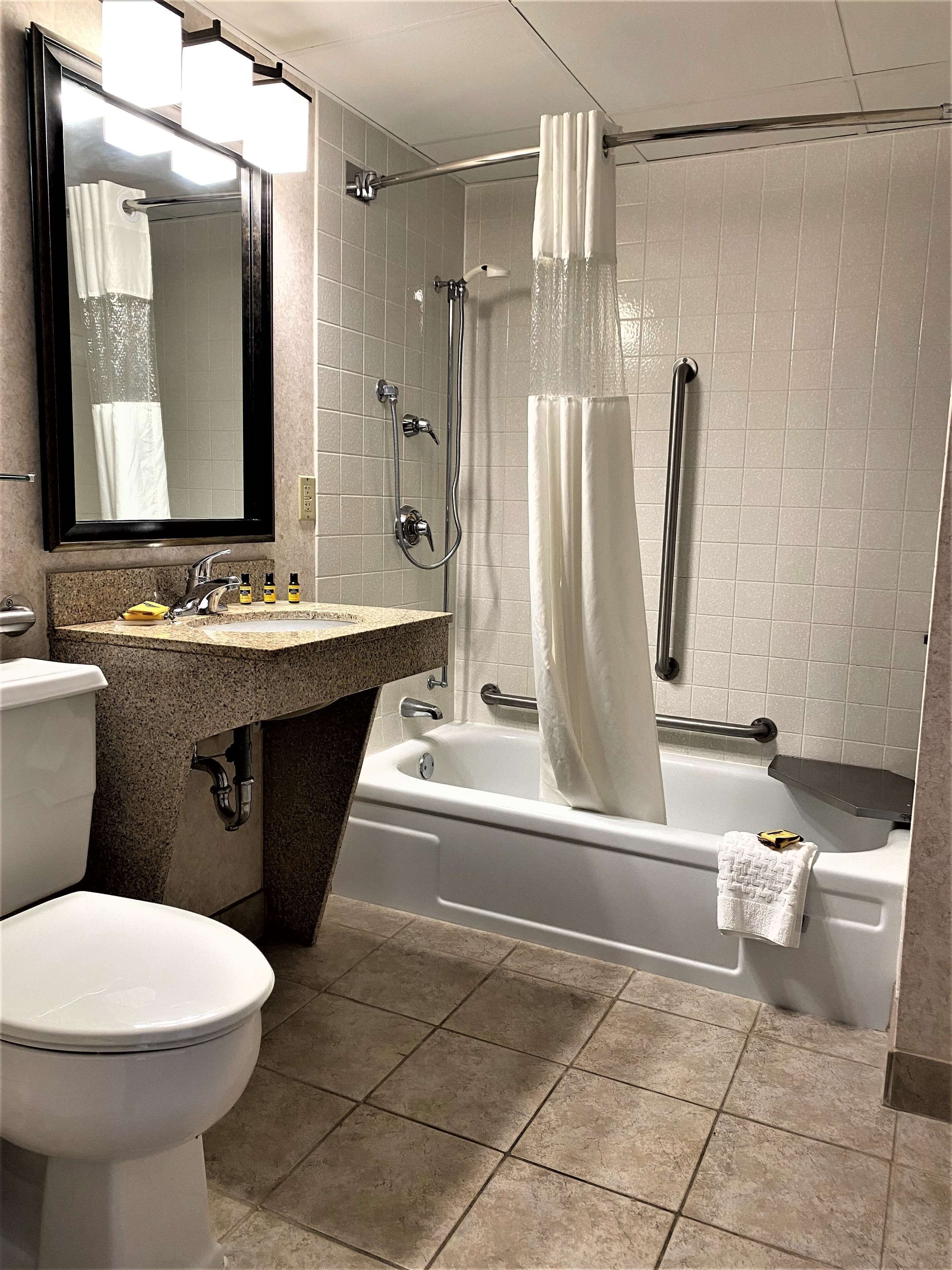 standard room, 2 queen beds, accessible, bathtub | bathroom | combined shower/bathtub, free toiletries, hair dryer, towels