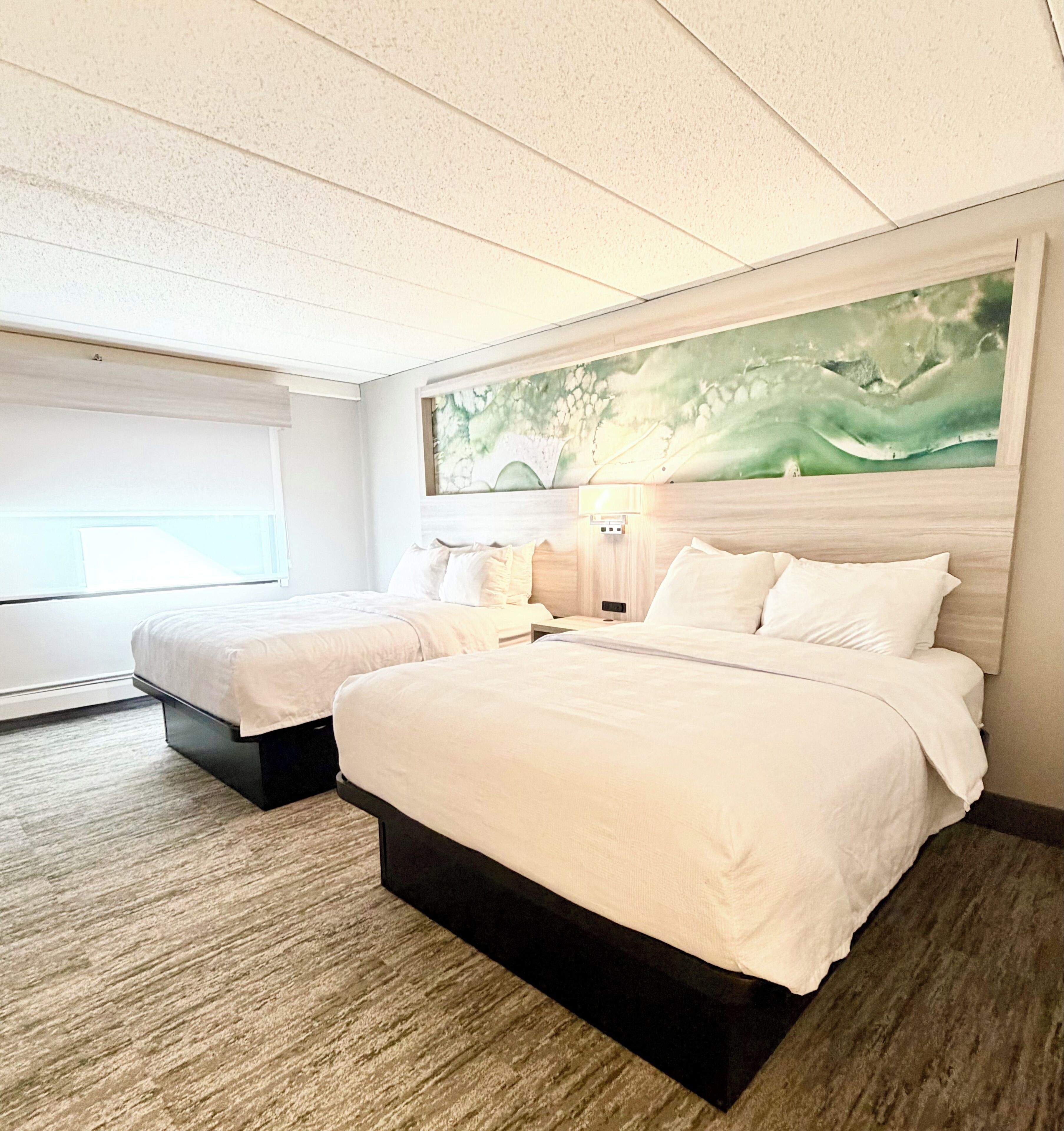 Standard Room, 2 Queen Beds, Accessible, Bathtub | Pillowtop beds, desk, laptop workspace, blackout drapes