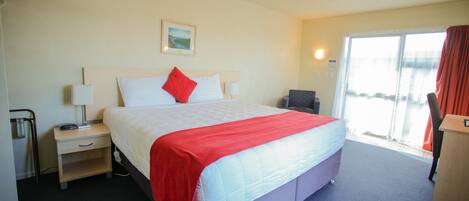 Individually decorated, individually furnished, desk, blackout drapes