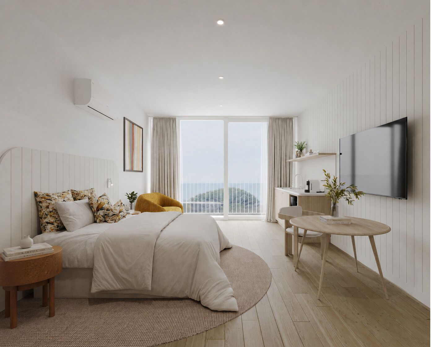 Suite estudio Prestigio, vista al océano | Wifi gratis y ropa de cama 