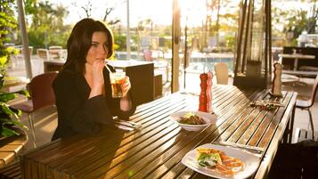 Breakfast, lunch and dinner served