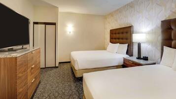 Suite, 2 Queen Beds, Accessible (Sofa Sleeper, Tub, 2 Rooms) | Pillowtop beds, desk, laptop workspace, blackout drapes