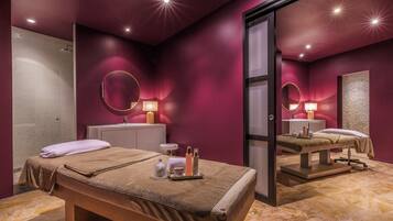Hot tub, steam room, body treatments, body wraps, body scrubs, facials