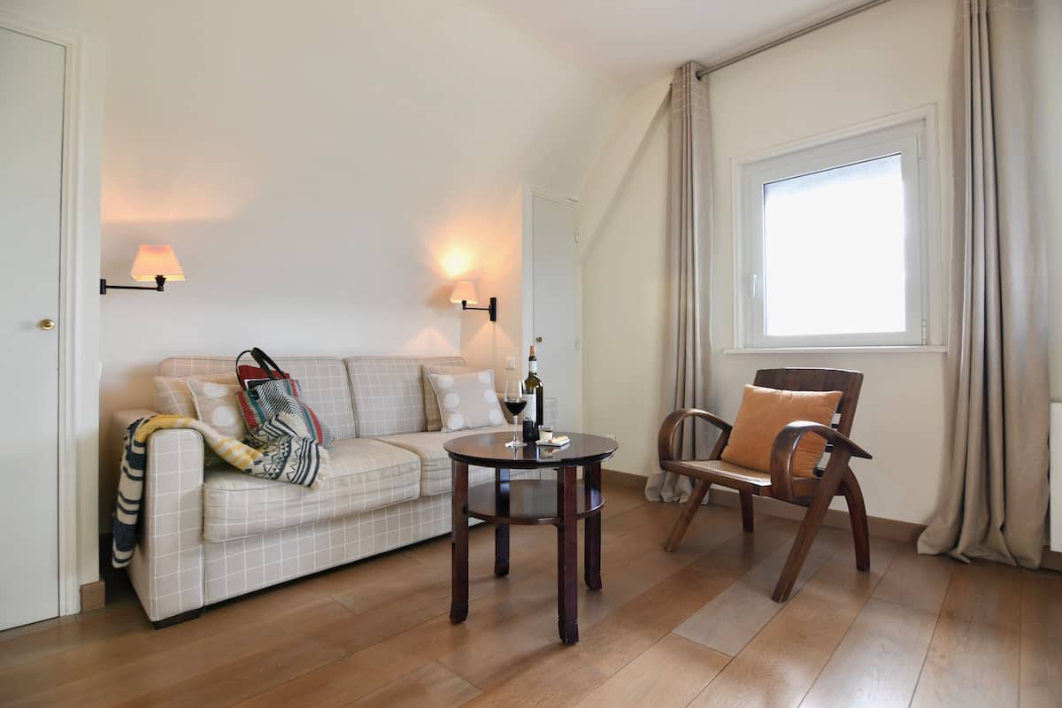 junior suite, sea, villa | premium bedding, in-room safe, soundproofing, iron/ironing board