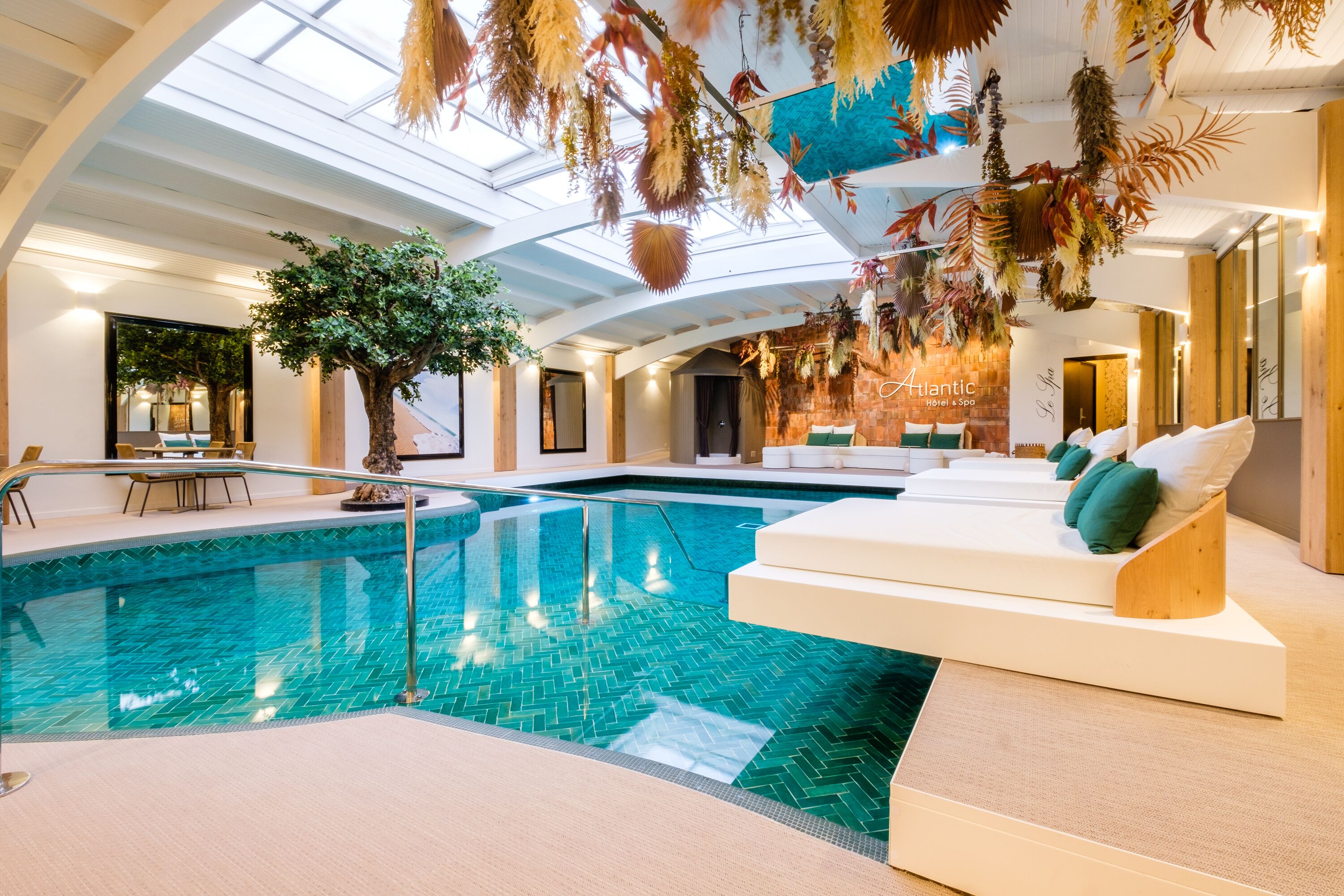 indoor pool, open 10:30 am to 7:00 pm, pool loungers