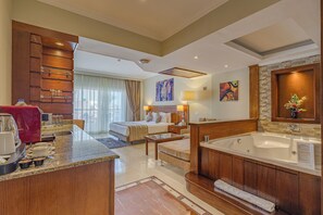 Premium Jacuzzi Suite (Adults Only) | 1 bedroom, Egyptian cotton sheets, pillowtop beds, minibar