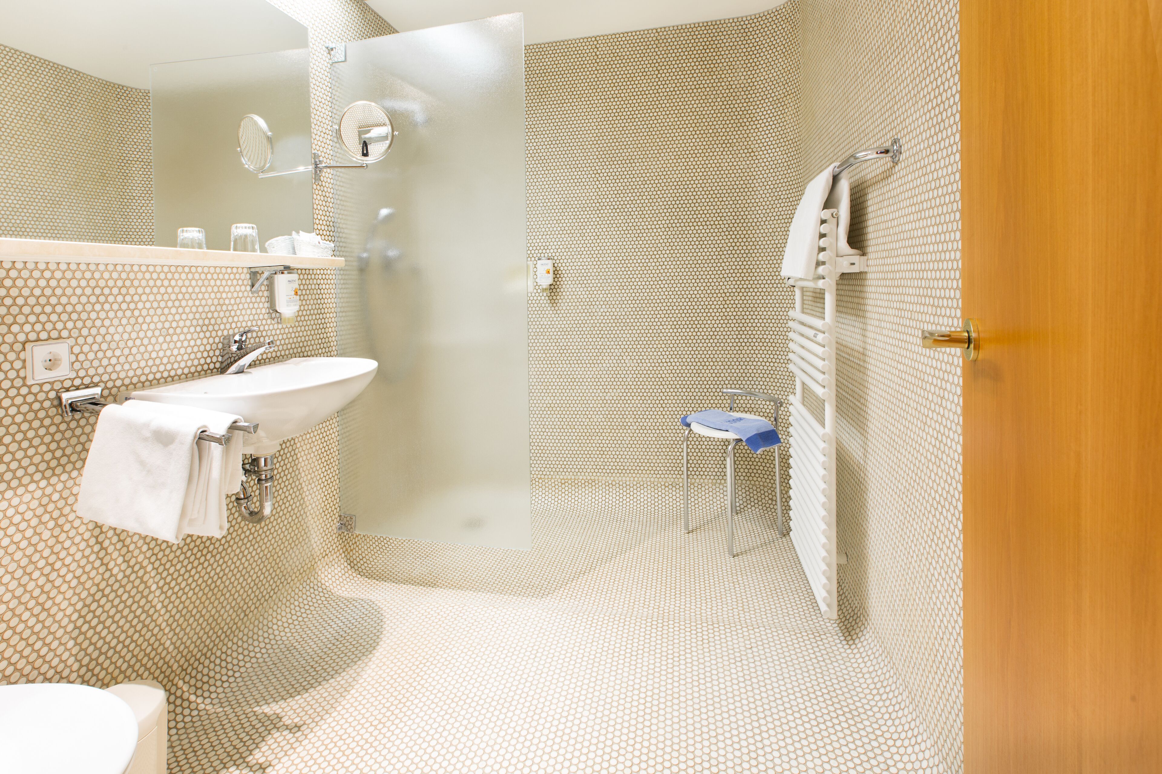 shower, rainfall showerhead, free toiletries, hair dryer