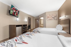 Deluxe Room, 2 Double Beds, Non Smoking | Desk, laptop workspace, blackout drapes, free cribs/infant beds
