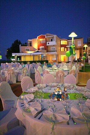 Outdoor banquet area