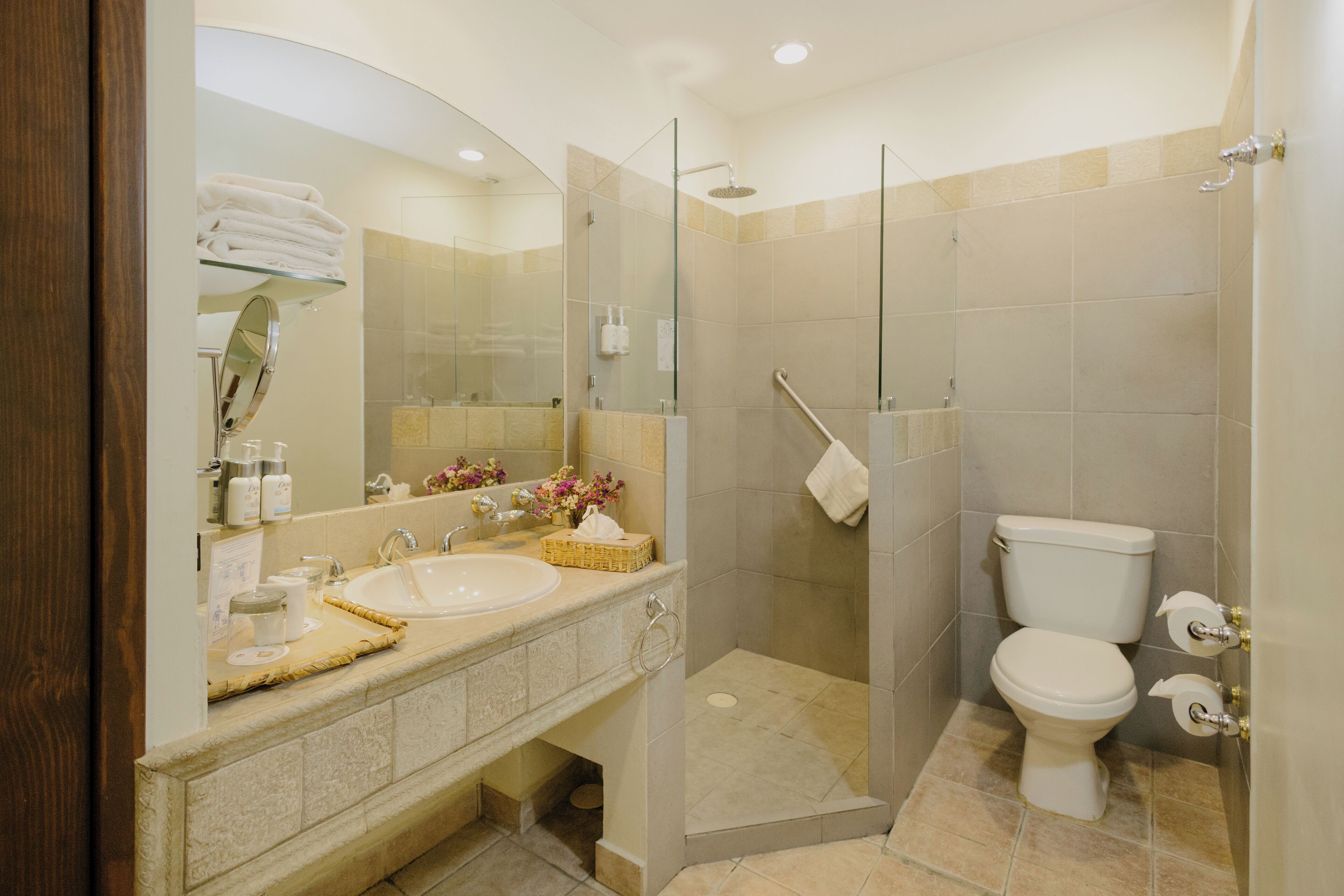 superior room, 2 double beds, garden view | bathroom | shower, free toiletries, towels