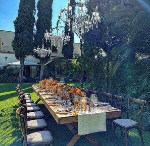 Outdoor banquet area