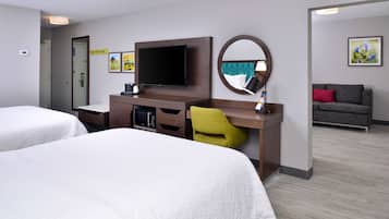 Family Room, 2 Queen Beds, Non Smoking | Desk, iron/ironing board, free WiFi, bed sheets