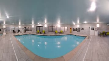 Indoor pool, open 6 AM to 11 PM, sun loungers