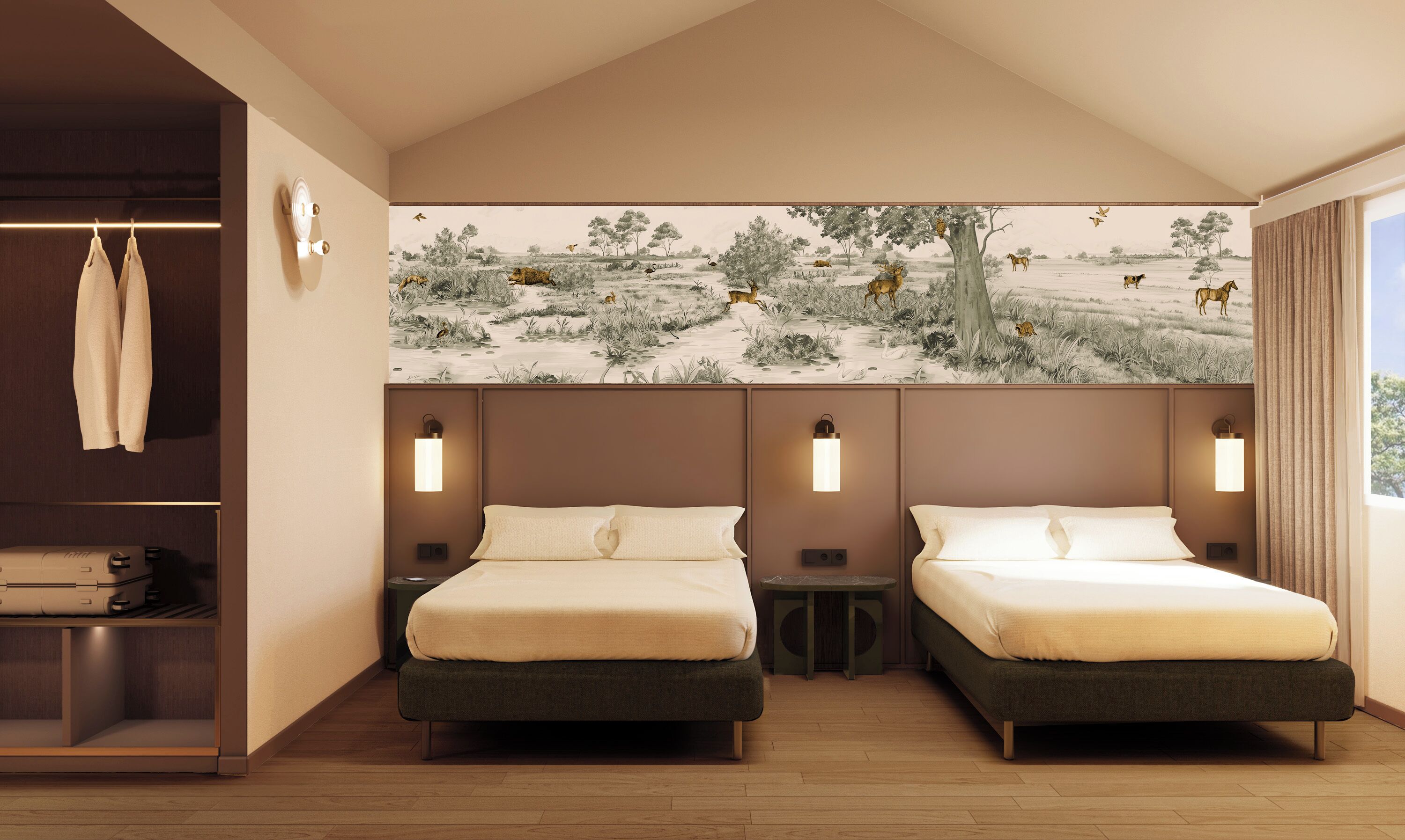 Chambre Quadruple Deluxe | Coffres-forts dans les chambres, bureau