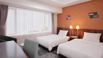 Room, 2 Single Beds, Non Smoking | Premium bedding, desk, laptop workspace, blackout curtains