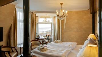 Junior Suite, Sea View | Hypo-allergenic bedding, minibar, in-room safe, desk
