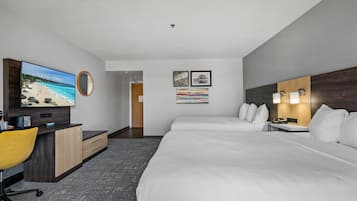 Pillowtop beds, desk, laptop workspace, blackout drapes