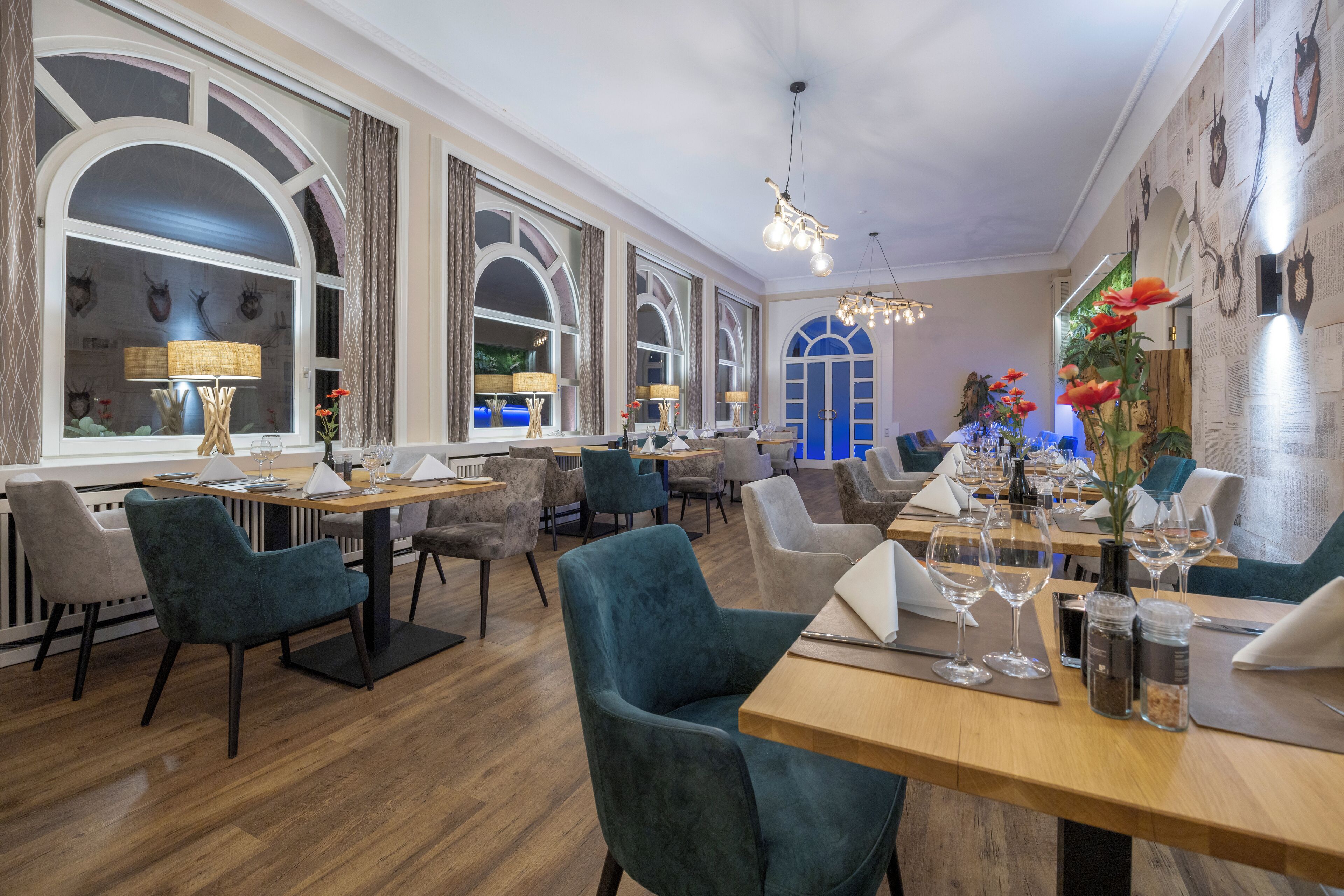 Frokost, lunsj og middag serveres, internasjonale retter 