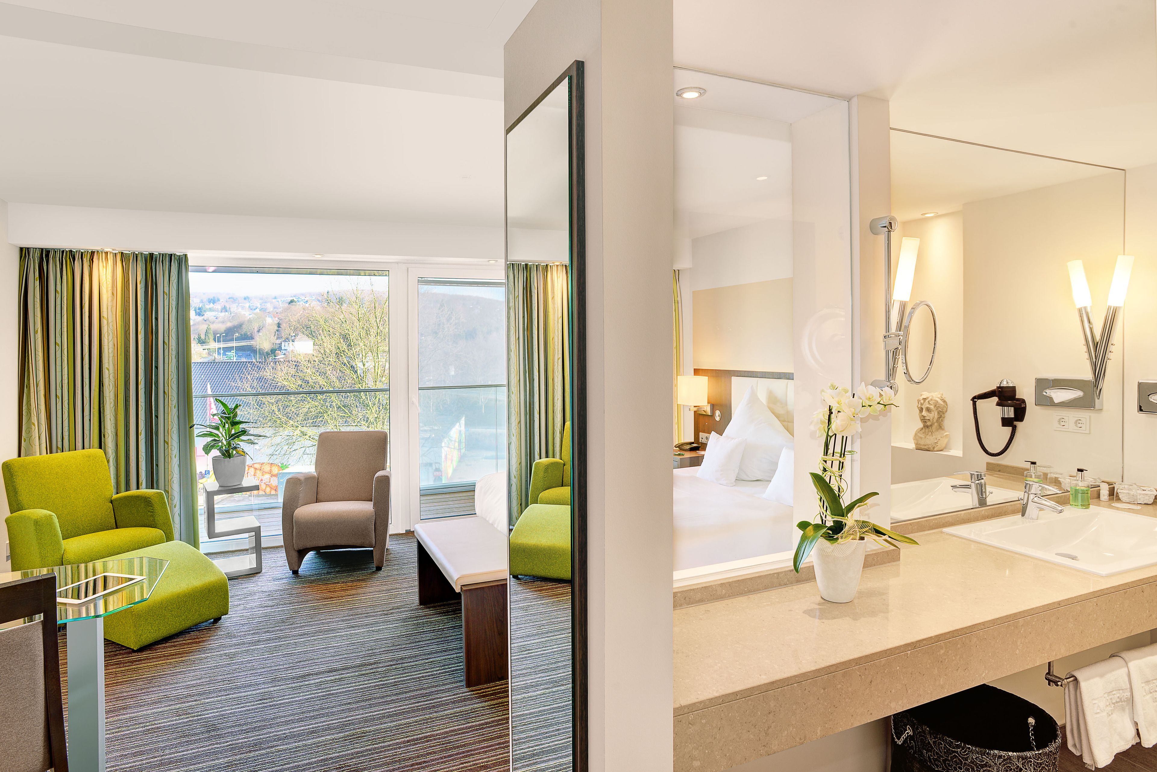 free toiletries, hair dryer, towels