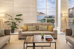 37-inch flat-screen TV with satellite channels, TV